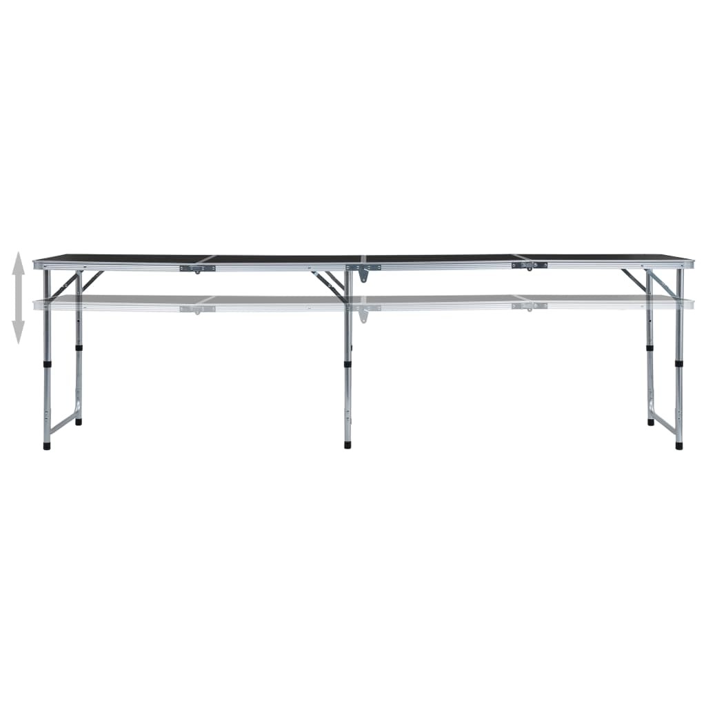 Foldable Camping Table Grey Aluminium 240x60 cm 15 Foldable Camping Table Grey Aluminium 240x60 cm